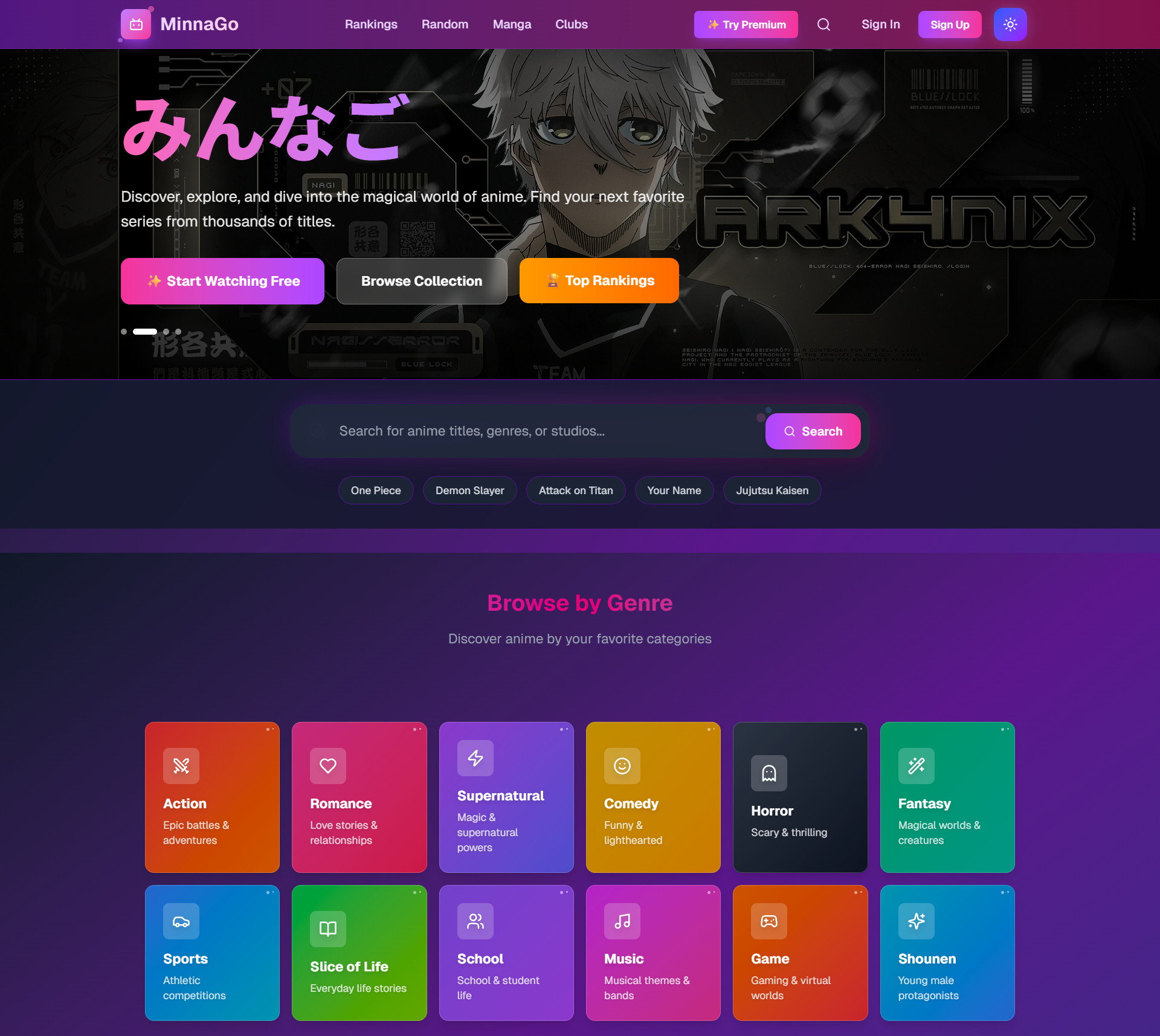 MinnaGo - Anime & Manga Discovery App preview